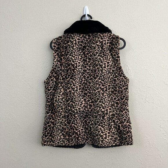 Leopard print faux leather y2k reversible vest - Picture 5 of 8